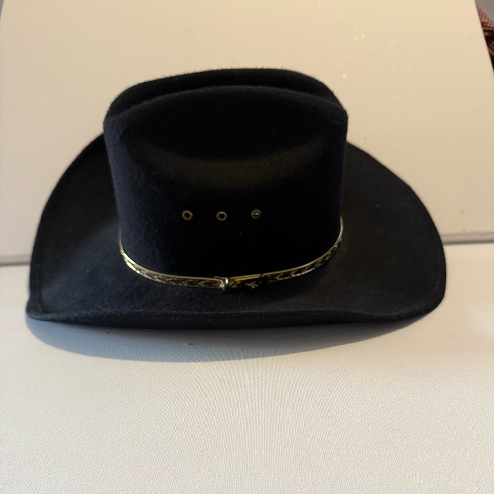 Western Express Black Felt Cowboy Hat Size‎ 6 3/4 Mens Made in Mexico